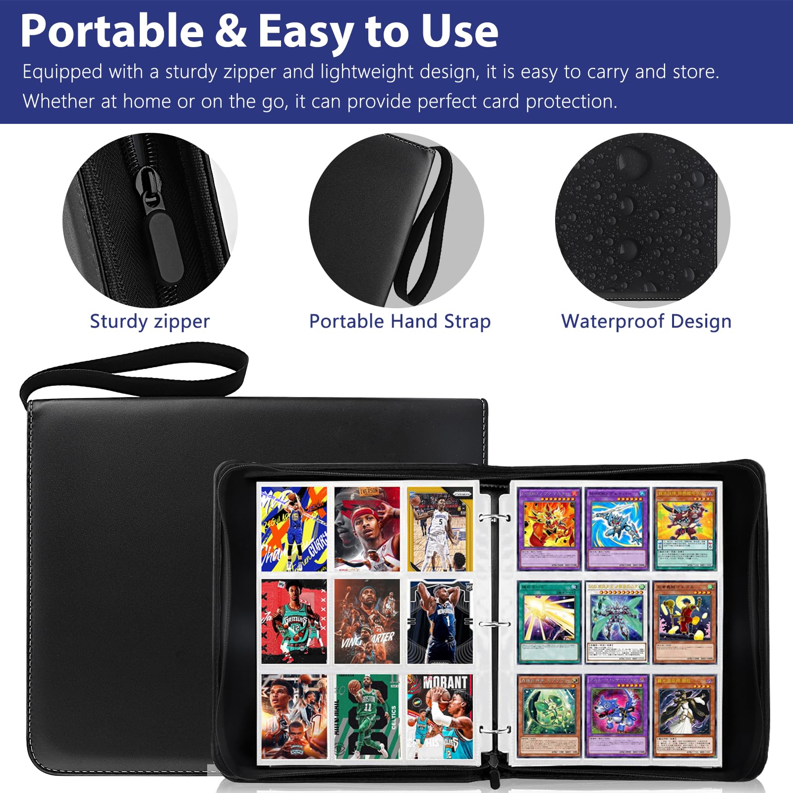 Premium Verzamelmap Geschikt Voor Pokémon - Waterproof - 900 Kaarten 50 Pagina S 9 Pocket A4 Formaat Binder Mega Capaciteit