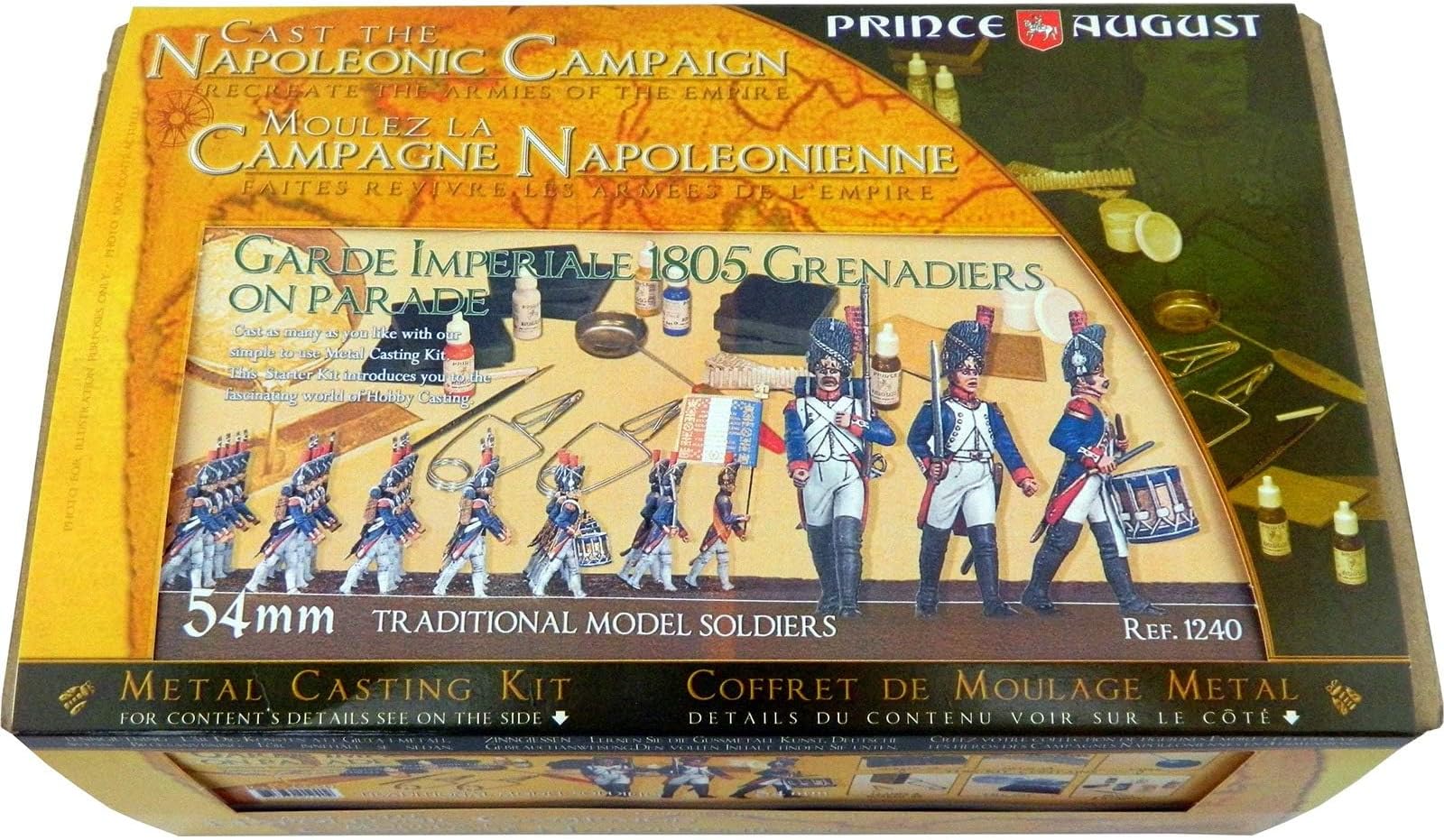 Prince August 54mm Scale Napoleonic Deluxe Starter Kit Including 6X Model Color Paints PA1240