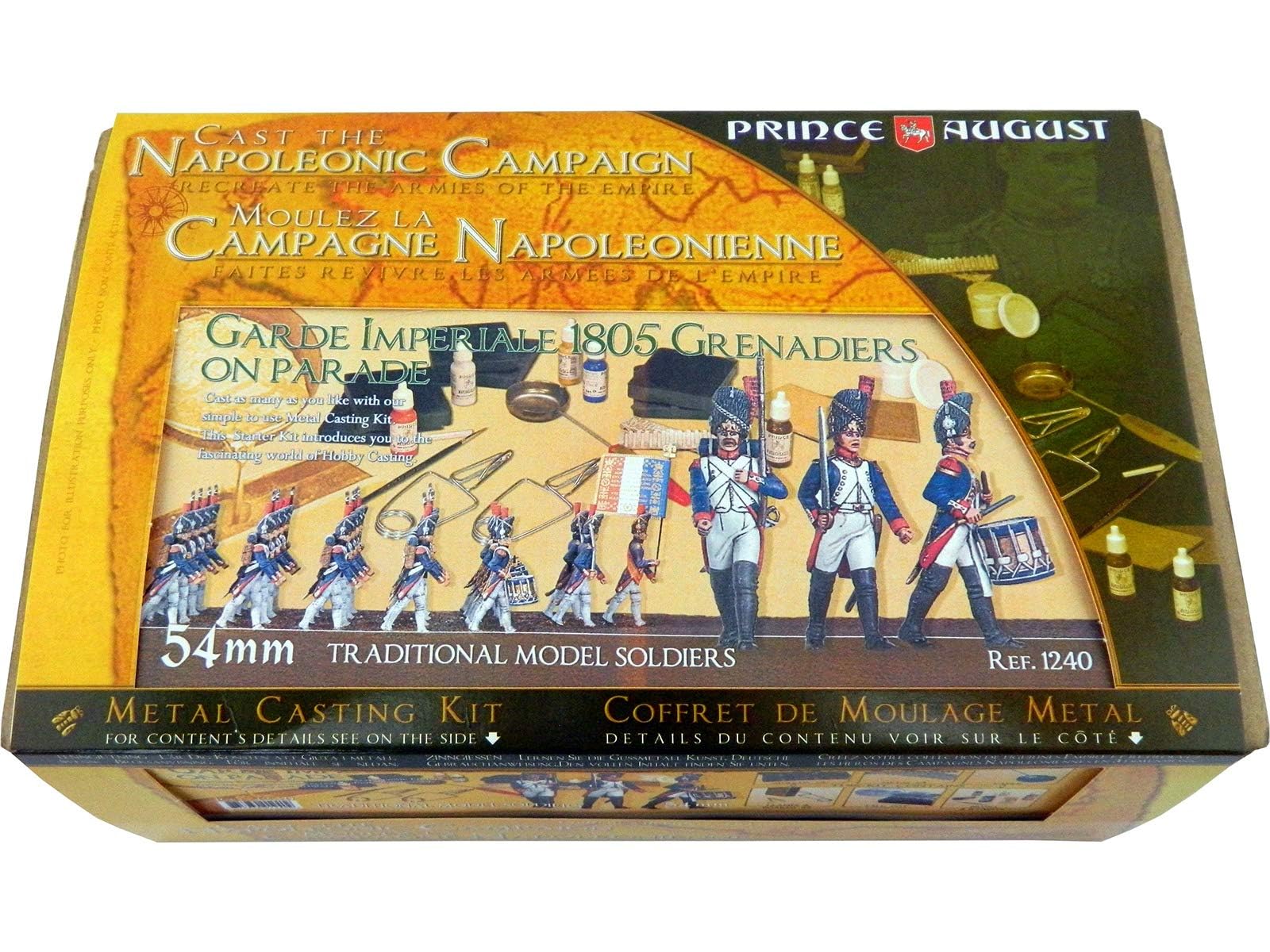 Prince August 54mm Scale Napoleonic Deluxe Starter Kit Including 6X Model Color Paints PA1240