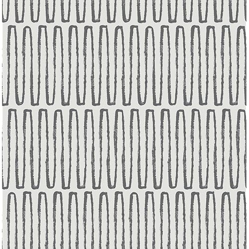 NuWallpaper Porter Charcoal Peel and Stick Wallpaper, NUS6220