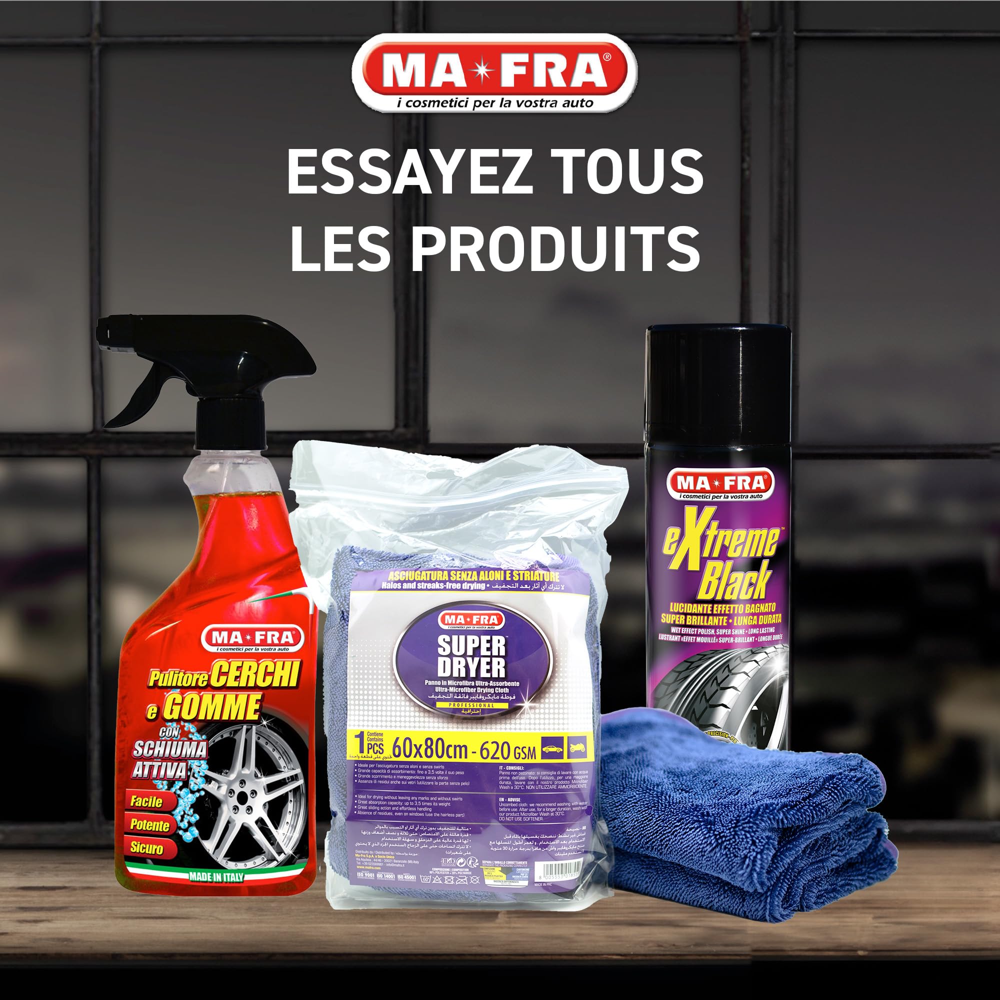 Mafra H0956, Kit de Jantes Regénera, Traitement Complet de Nettoyage et de décontamination, composé de Spray Cleaner 500ml + Brosse spéciale
