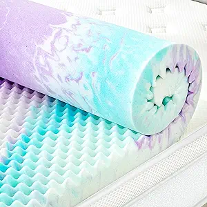 SINWEEK 3 Inch Egg Crate Memory Foam Mattress Topper Twin XL, Twin Extra Long Mattress Pads for College Dorm Single Bed, Pressure Relieve CertiPUR-US Certified,39x80 Inches, Colorful