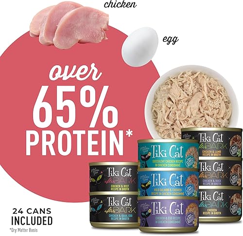 Miniatura 6 de Tiki Cat Wet Cat - Mega Pack de comida húmeda para gatos, paquete variado de antojos de pollo, latas de 2.8 onzas (24 unidades)