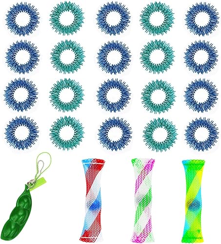 Miniatura 7 de Anillos sensoriales con puntas, juguete para aliviar el estrés, juguetes para la ansiedad, anillos sensoriales con puntas, mejora la circulación