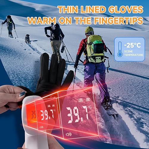 Miniatura 2 de Guantes térmicos para hombres y mujeres, guantes delgados para calentar con batería eléctrica recargable de invierno, guantes térmicos para