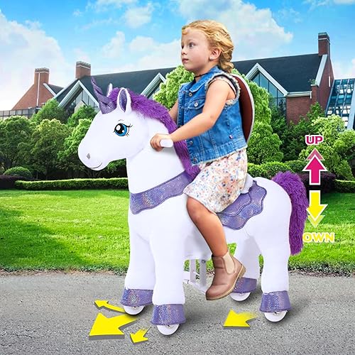 Miniatura 5 de PonyCycle Juguete de unicornio con freno, esencial modelo E interactivo, regalo de unicornio para niñas (30 pulgadas de alturatamaño 3 para edades