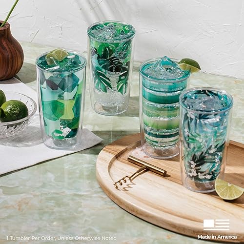 Miniatura 7 de Tervis Vaso aislado Kelly Ventura de doble pared hecho en Estados Unidos mantiene las bebidas frías y calientes, 16 onzas, paquete de 4 unidades,