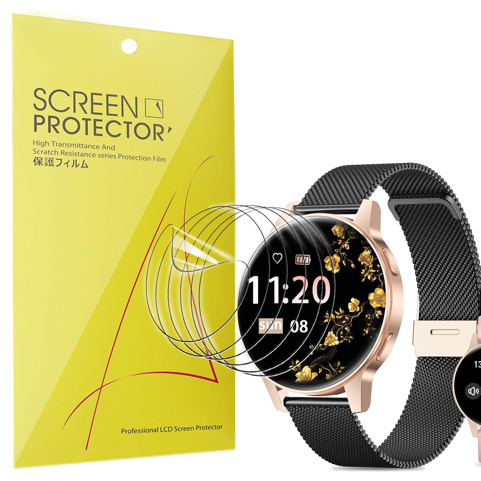 Lamshaw Protector de Pantalla TPU Flexible [6 Unidades] para SLOKSFil Reloj Inteligente Mujer S51-1,27 Pulgadas - Cobertura Total, Resistente a Arañazos, Anti-Burbujas y HD Transparente (6Piezas)