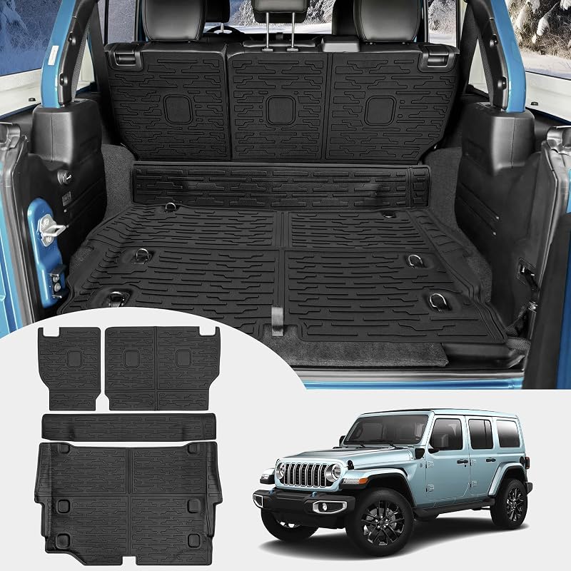 Forro para porta-malas e encosto em TPE para Jeep Wrangler JL 4XE 4 portas 2021–2026 JTYZSM