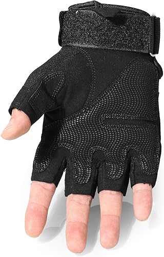 Miniatura 3 de WTACTFUL Guantes tácticos sin dedos para motocicleta, motocicleta, ciclismo, escalada, senderismo, guantes de caza
