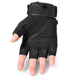 WTACTFUL Tactical Gloves Fingerless Half Finger Gloves for Driving Paintball Airsoft Riding Motorcycle Motorbike Hunting Cycling Work Men Women Size Medium Black