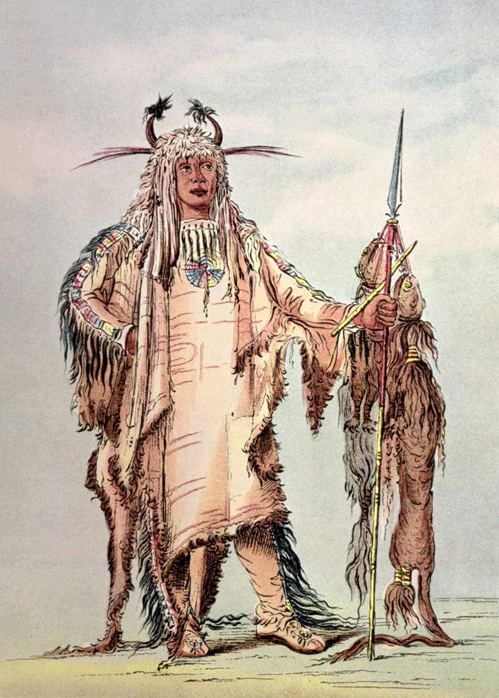 HRJUBWREE Vintage Poster Photo Wall Print Mural Artwork the Bird Ribs by George Catlin Art Prints Painting for Home Decor 60x90cm