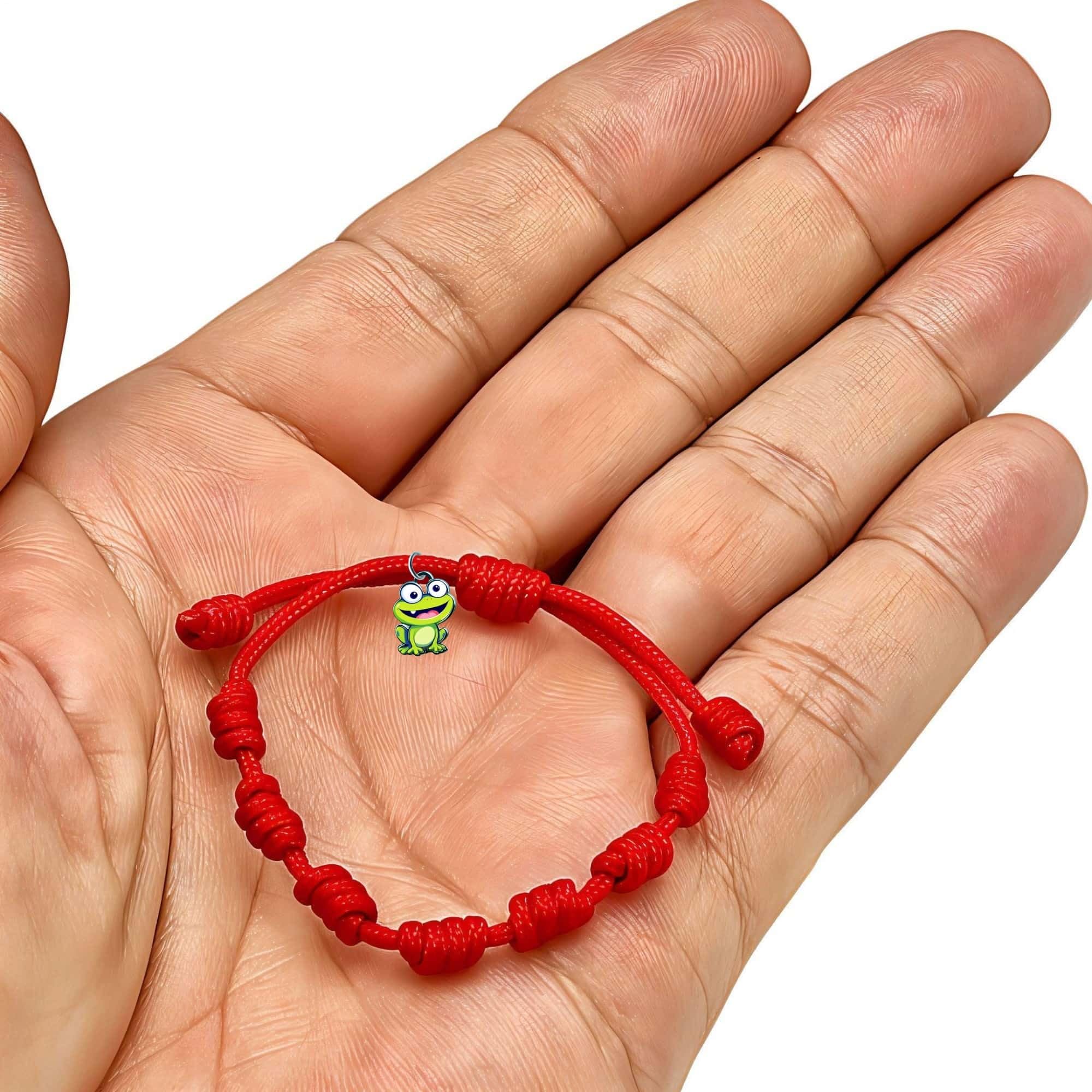 Pulsera 7 chakras con nudos roja para bebés y niños - Hilo rojo protección energía negativa contra el mal de ojo - Amuleto para la buena suerte - Talla pequeña