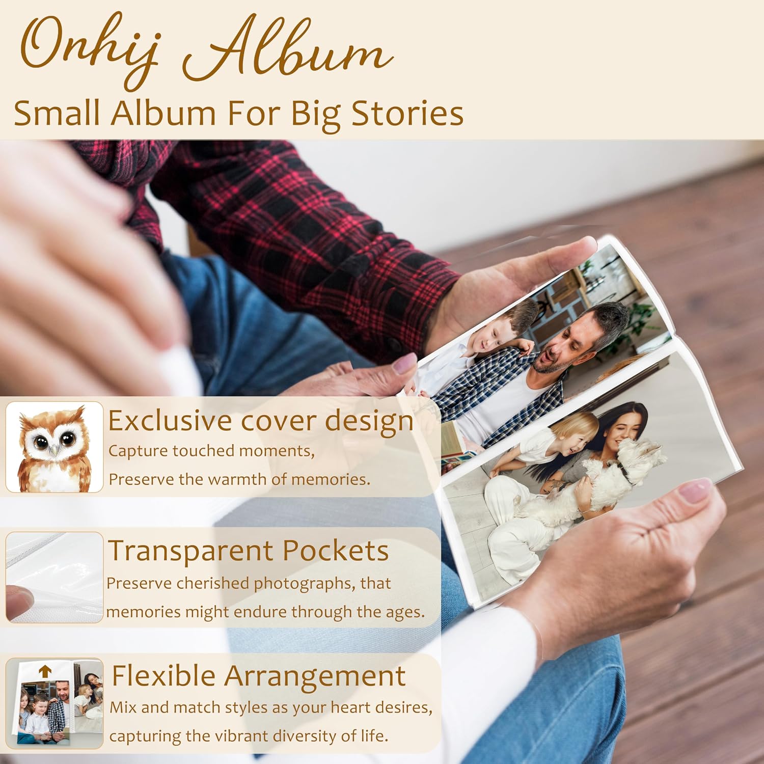 Kids Photo Album 4x6 Hold 36 Photos, Gifts for Owl Lovers, Cute Wild Animal Owl Toddler Boys Girls Small Photo Album Picture Memory Book Keepsake for Baby Shower Newborns Family image 2