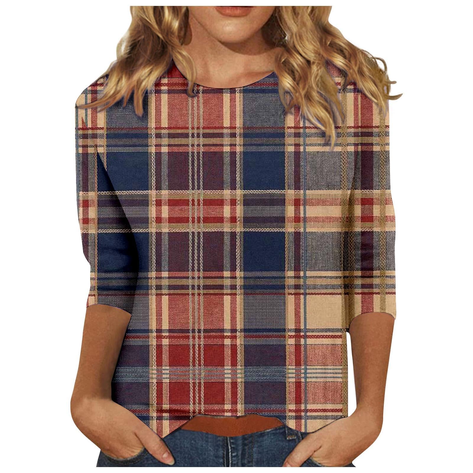 Women 2023 Fashion Fall Tops Floral Printed Lightweight Round Neck T Shirts Long Sleeve Oversized Loose Fit Casual Blouse