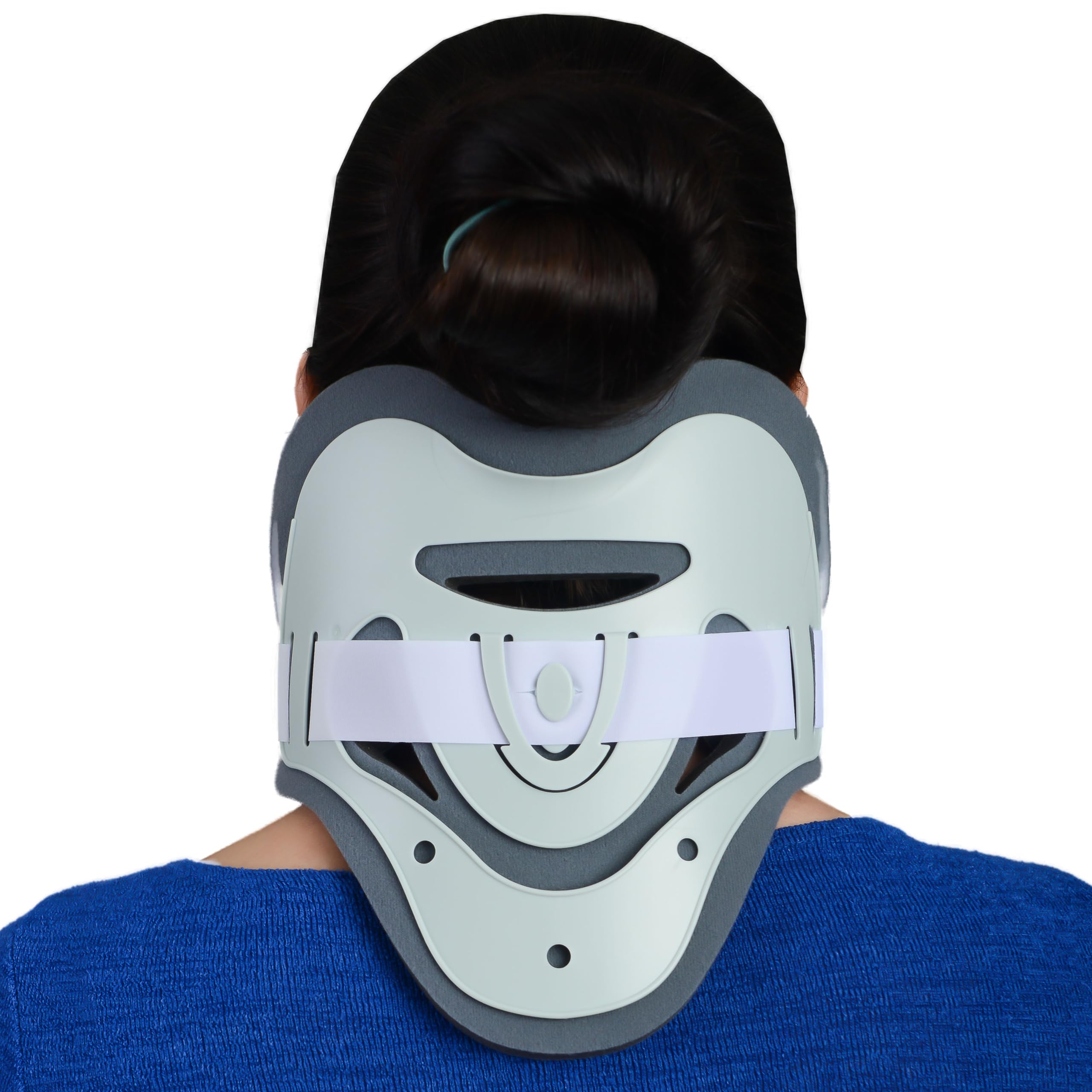 PROGLIDE Cervical Collar - 2-Piece Neck Brace for Enhanced Support and Comfort - Relieves Neck Discomfort and Spine Pressure - Breathable Plush Cotton Padding - 12 Height Adjustments