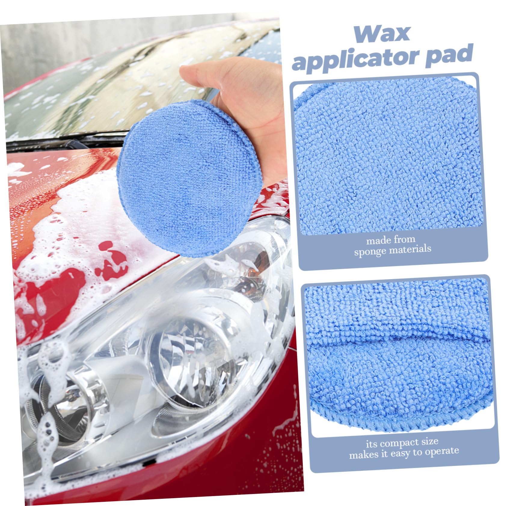 Gatuida 50stücke Auto Wachspads Mikrofasersponges Vielseitige Anwendung Für Wachsen Polieren Und Reinigen Für Fahrzeugpflege Und Autowäsche