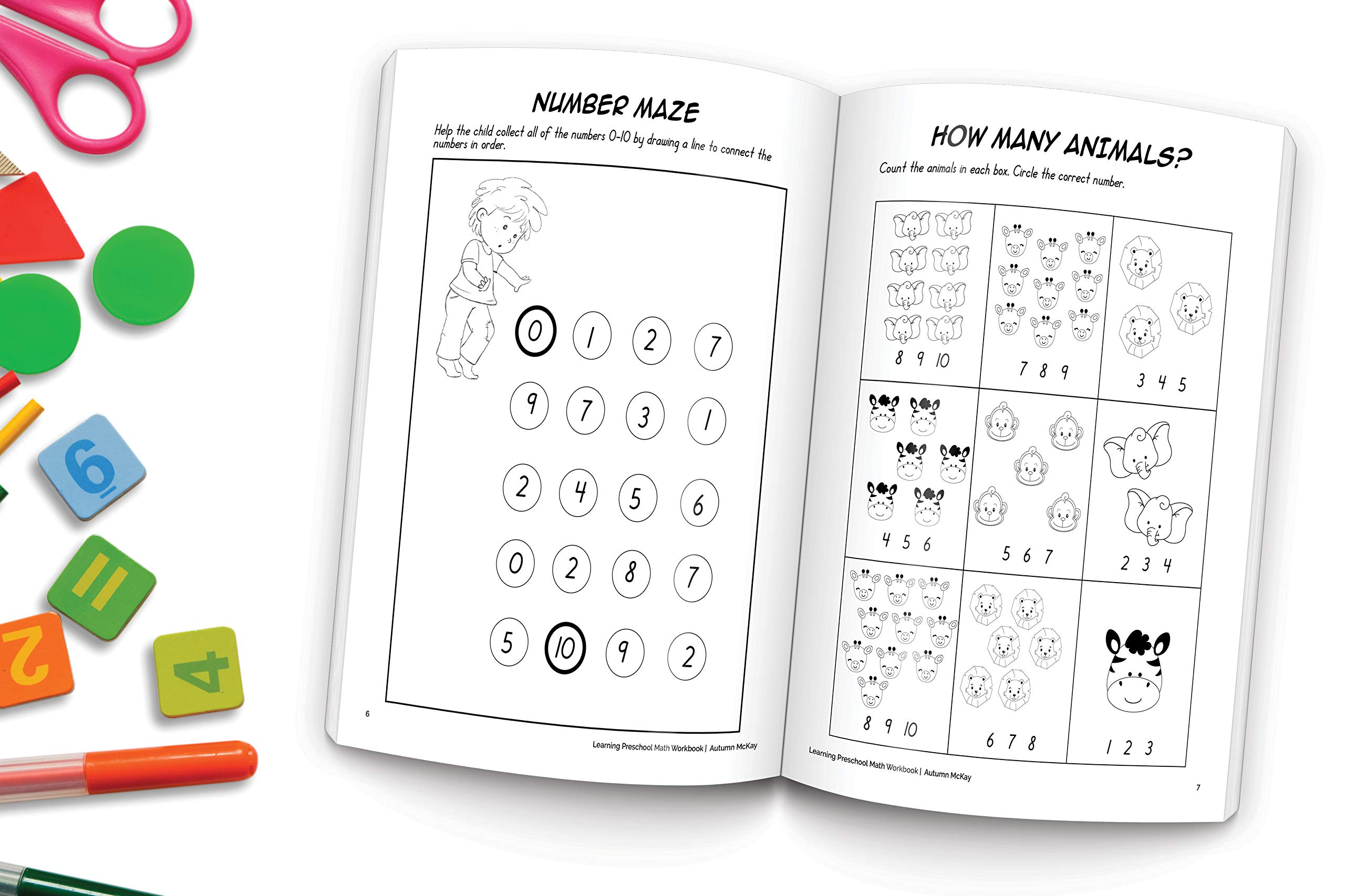 Learning Preschool Math Workbook: Beginner preschool math activity book with number tracing, counting, and sorting to prepare your child for kindergarten (Early Learning Workbook) - Image 4