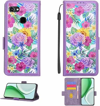 Case Compatible for KYOCERA GRATINA Phone Case Flip Cover [with Tempered Glass Screen Protector][RFID Blocking][Colorful Reflect Light] LPT-HUA1