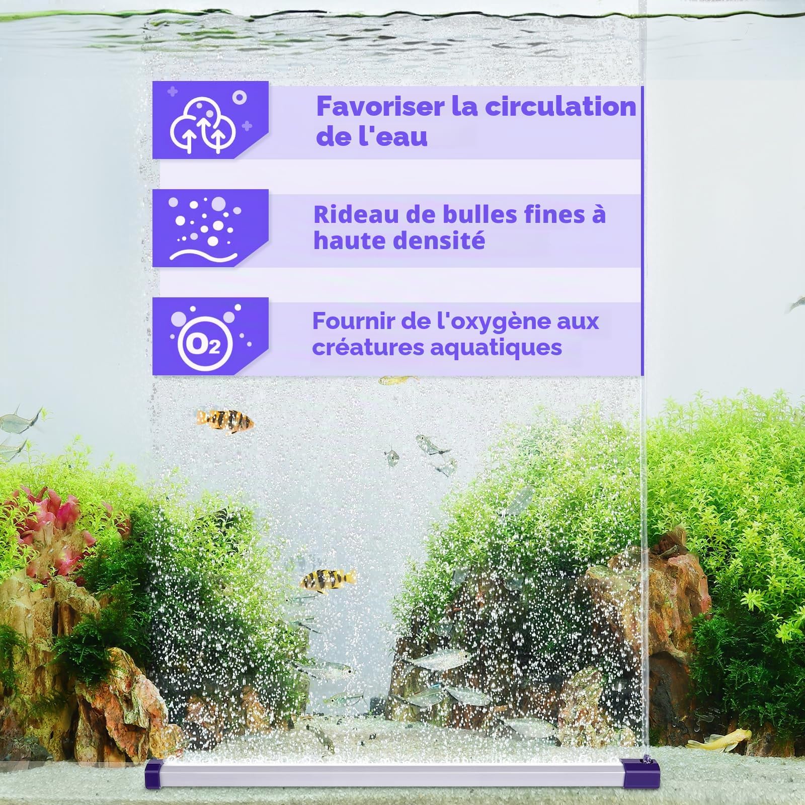 hygger Bulleur Aquarium Pierre à Air, Diffuseur Air Aquarium, 43CM Aquarium Bubbler avec Tuyau, Pierre Diffuseur Air Aquarium pour Eau Douce et Eau Salée