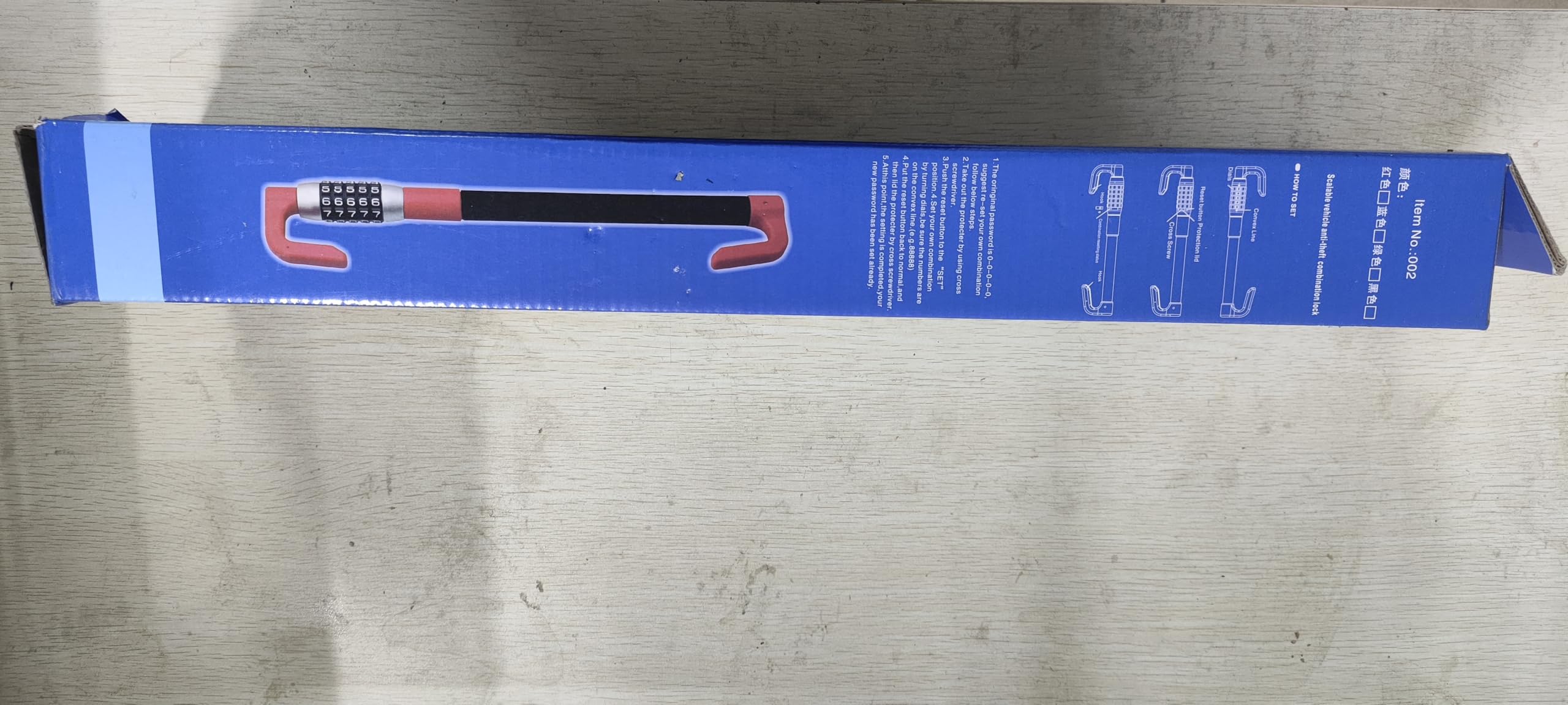 Auto-Diebstahlschutz Lenkrad Klauensperrhebel, Autoklauenhalter, Lenkradsperre Diebstahlsicherung, Auto-Diebstahlsperre Lenkradsperre Lenkradkupplung LKW-Halter super lange Sicherheitswerkzeuge(rot)