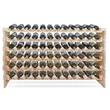Smartxchoices 72 Modular Wine Rack, Stackable Wine Storage Rack Free Standing Floor Cellar Wine Holder Display Shelves, Solid Wood - Wobble-Free (72 Bottles)