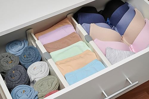 Miniatura 8 de Organizador de cajones ajustable, organizador de aparador expandible para dormitorio, guardería, divisor de cajones de cocina (14.9-21 pulgadas de