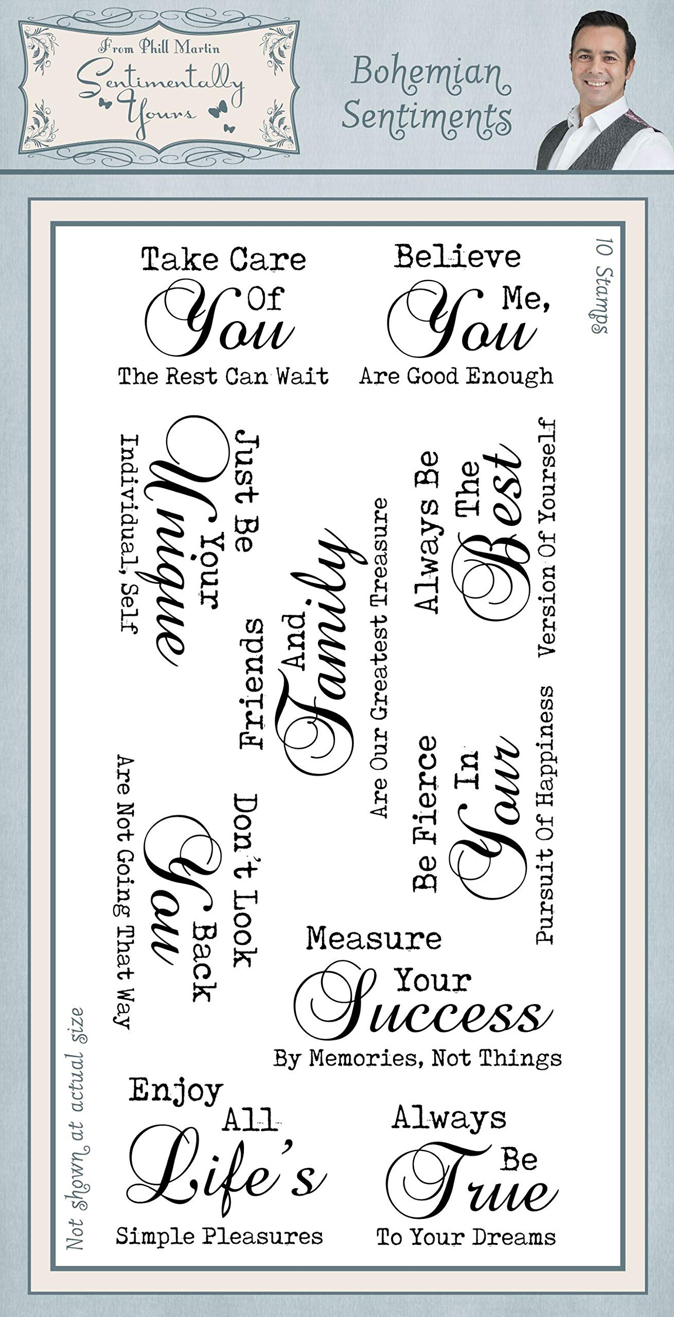 Creative Expressions Klare Stempel Sentimentally Yours Bohemian Clear Stamp Sentiments - transparenter Photopolymer-Stempel, haftet an Acrylblöcken, dekoratives Zubehör für Karten, Journal