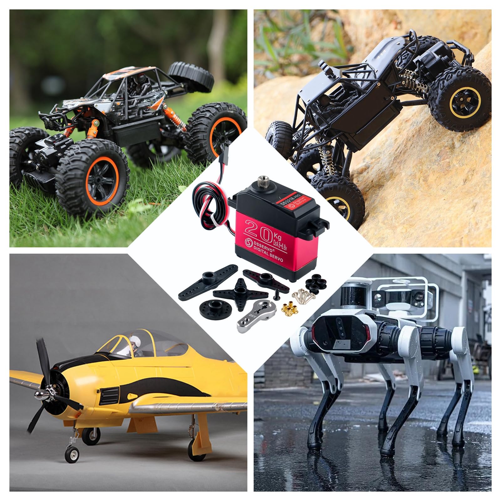 DS3218 PRO Digital Servo Gear 20 kg High Speed IP66 Wodoodporna High Moment obrotowy RC Servo Car Scale 1/8 1/10 1/12 (270 stopni)