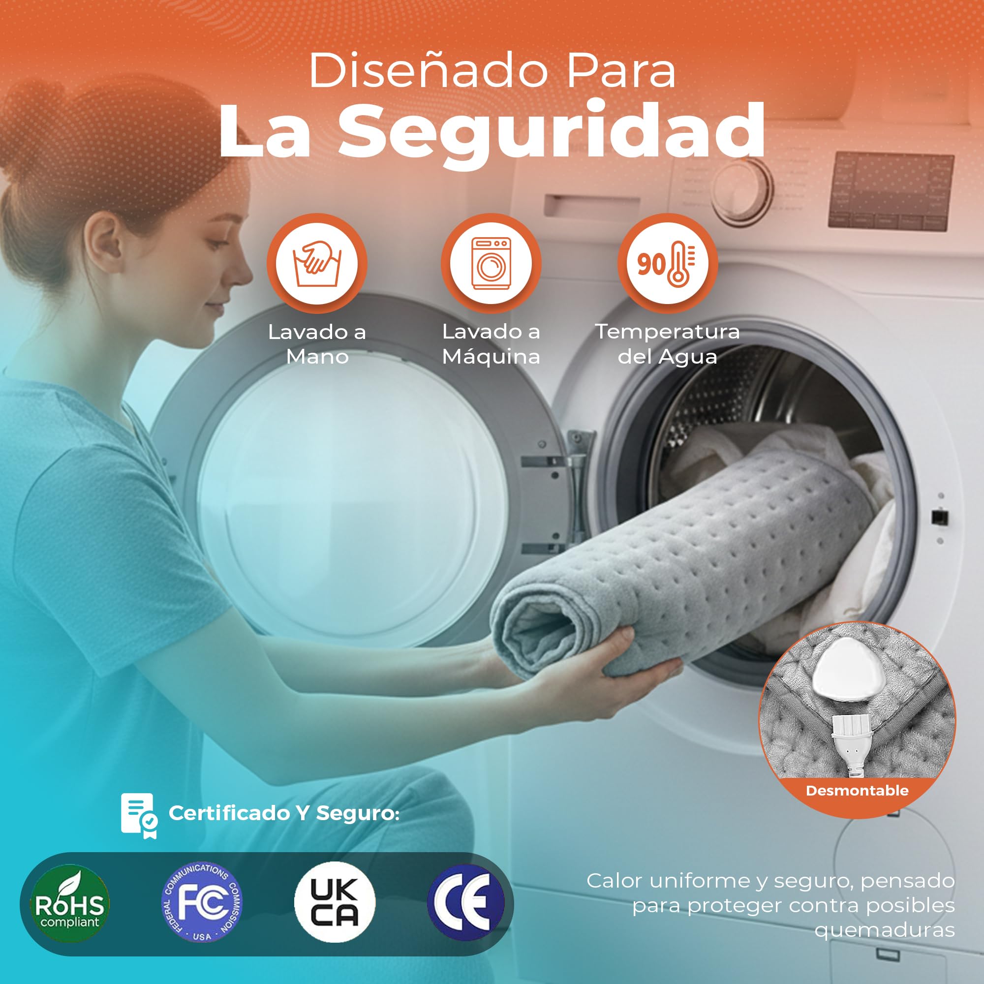 SUPER Manta Electrica PREMIUM Con 10 Modos de Temperatura + Bolsa De Transporte REGALO | Almohadilla Electrica Lumbar | Esterilla para Espalda y Cuello | Manta Termica Para Dolor y Colico