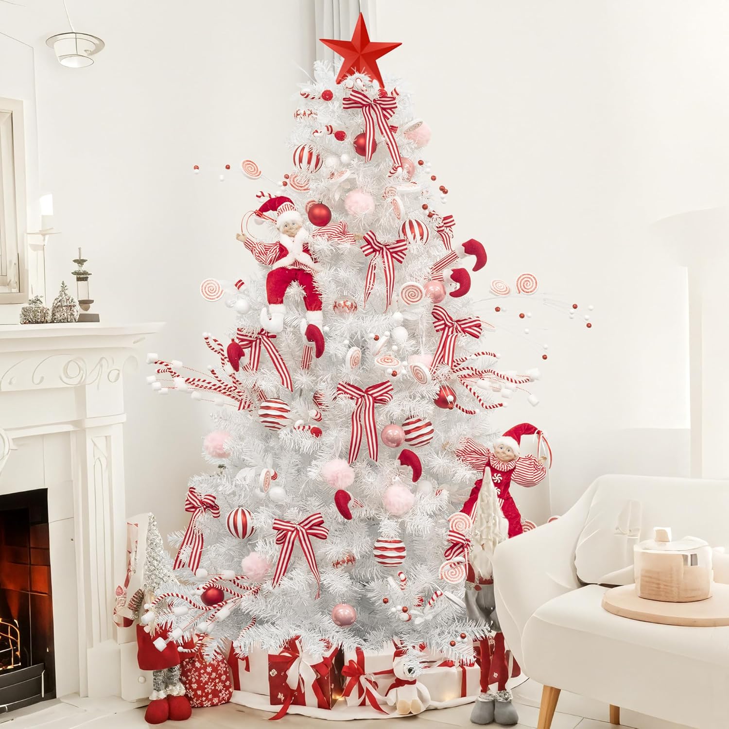 KI Store 6ft Red & White Tree Set