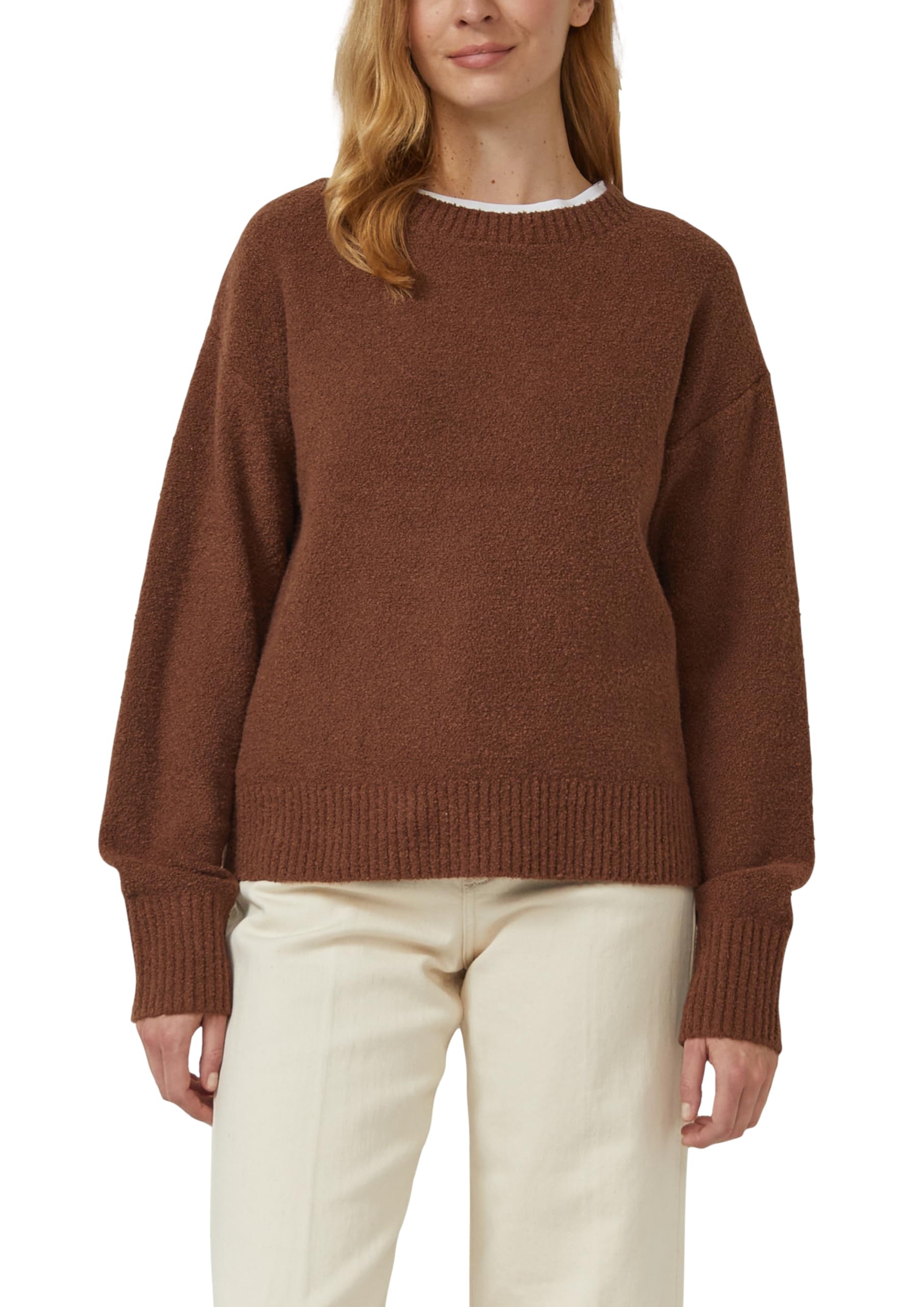 s.Oliver Women's 2176603 Bouclé Jumper, Brown, 14