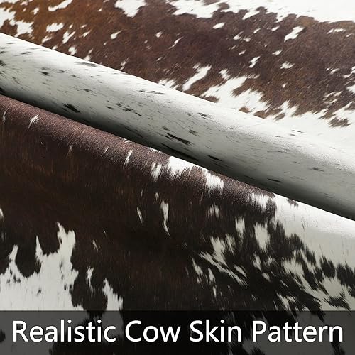 Miniatura 5 de AROGAN Western Decor - Alfombra de piel de vaca sintética de 5.2 x 6.2 pies, alfombra de piel de vaca de alta calidad, alfombras resistentes con