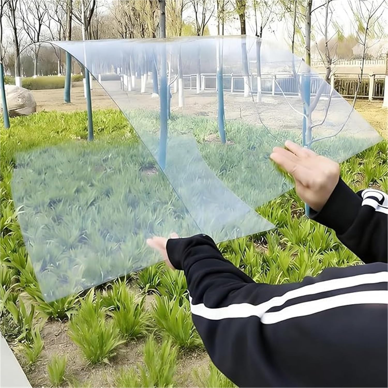 Pc Endurance Board, 1.2mm Clear Greenhouse Roof Panels, Polycarbonate Roofing Sheet, Acrylic Plastic Pergola Roofing Canopy Cover, for Patios/Roof/Carport, Easy to Cut(1.22x7m/4 * 23ft)