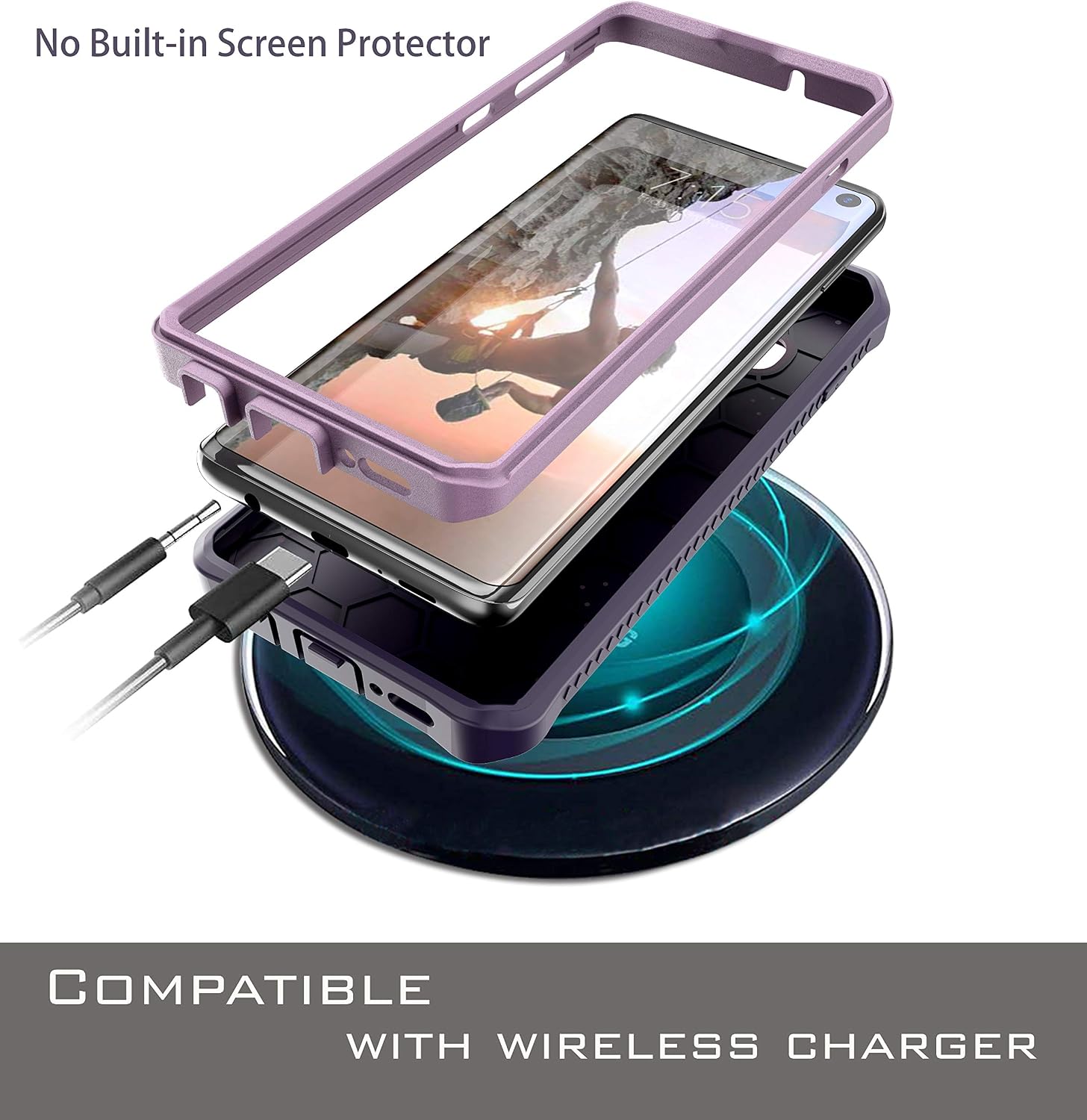 ArmadilloTek Vanguard Designed for Samsung Galaxy S10 Case (2019 Release) Military Grade Full-Body Rugged with Kickstand Without Built-in Screen Protector (Purple)