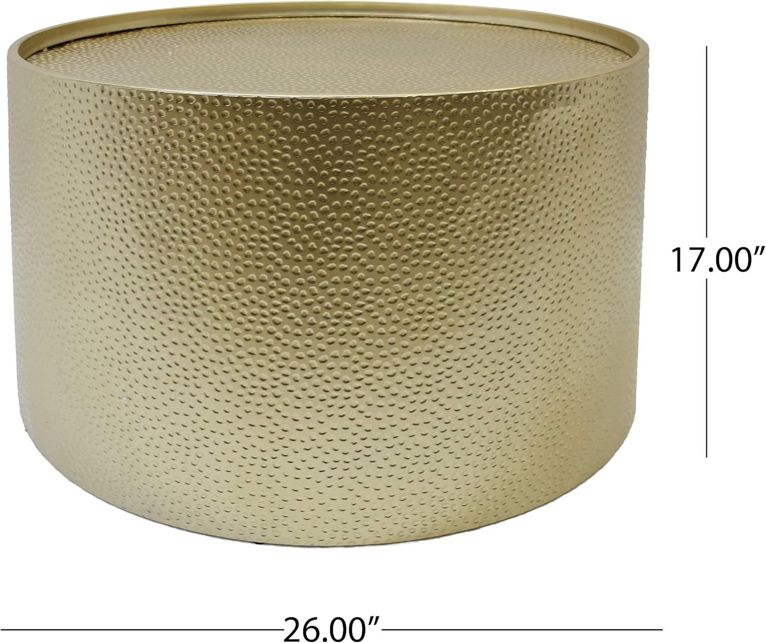 Christopher Knight Home Rache Modern Round Coffee Table with Hammered Iron, Gold, 26. 00” L x 26. 00” W x 17. 00” H : Home & Kitchen