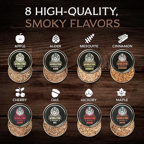 Miniatura 3 de SmokeTop - Paquete de 8 chips de madera, chips de ahumador de cóctel para cócteles antiguos, whisky y bourbon - Fabricado en los Estados Unidos -