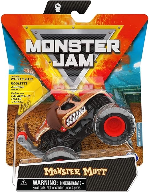 Monster Jam, Official Monster Mutt Monster Truck, Die-Cast Vehicle, Ruff  Crowd Series, 1:64 Scale