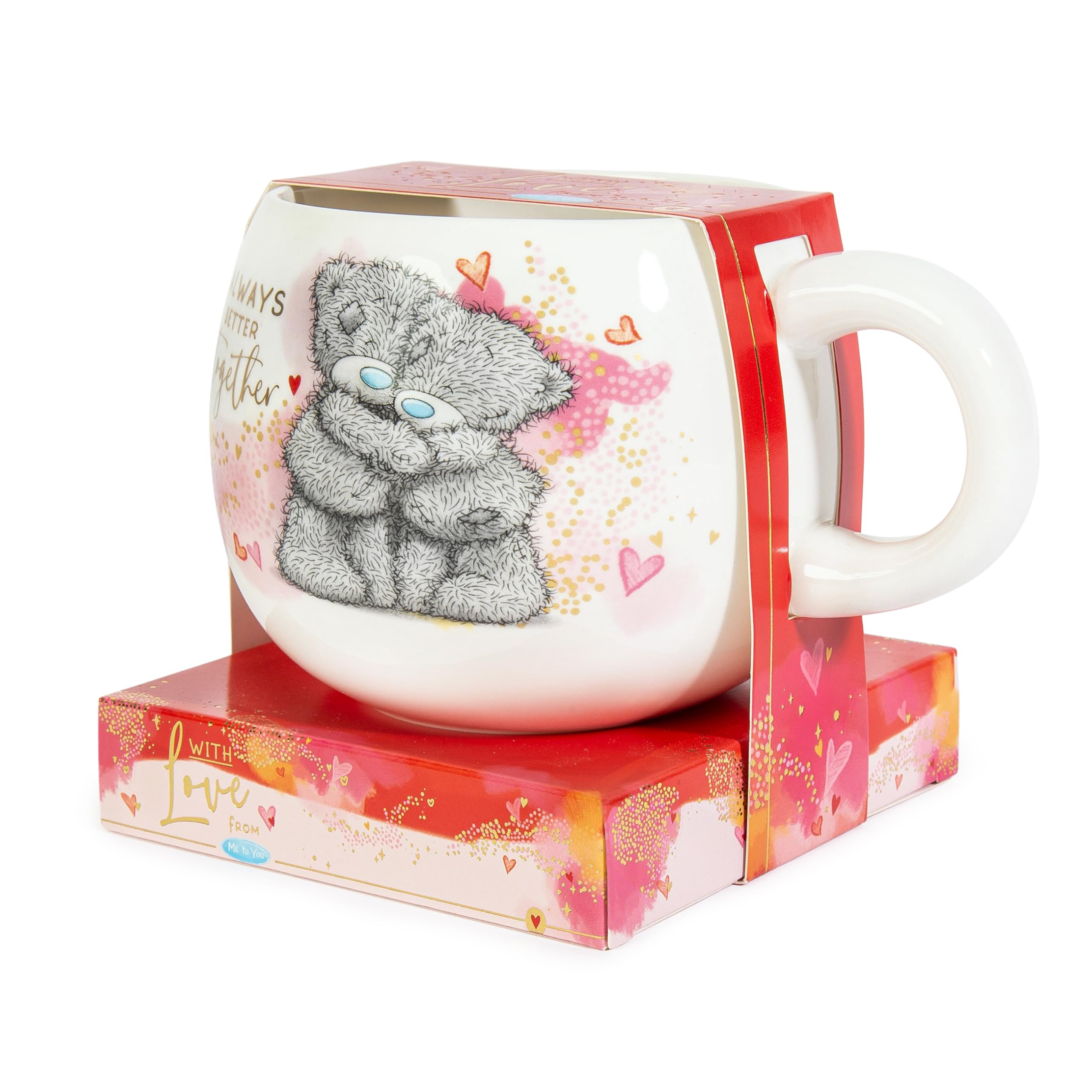 Me to You Tatty Teddy Large Mug On Gift Plinth - Official Valentine's Day Collection, White, Red