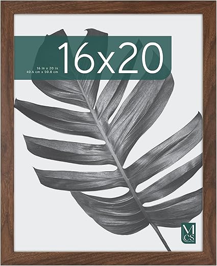 MCS Studio Gallery 16x20 Poster Frame Walnut Woodgrain, Vertical & Horizontal Wall Hanging Large Picture Frame for Photos, Posters & Art Prints (1-Pack)