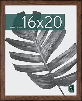 MCS Studio Gallery 16x20 Poster Frame Walnut Woodgrain, Vertical & Horizontal Wall Hanging Large Picture Frame for Photos, Posters & Art Prints (1-Pack)