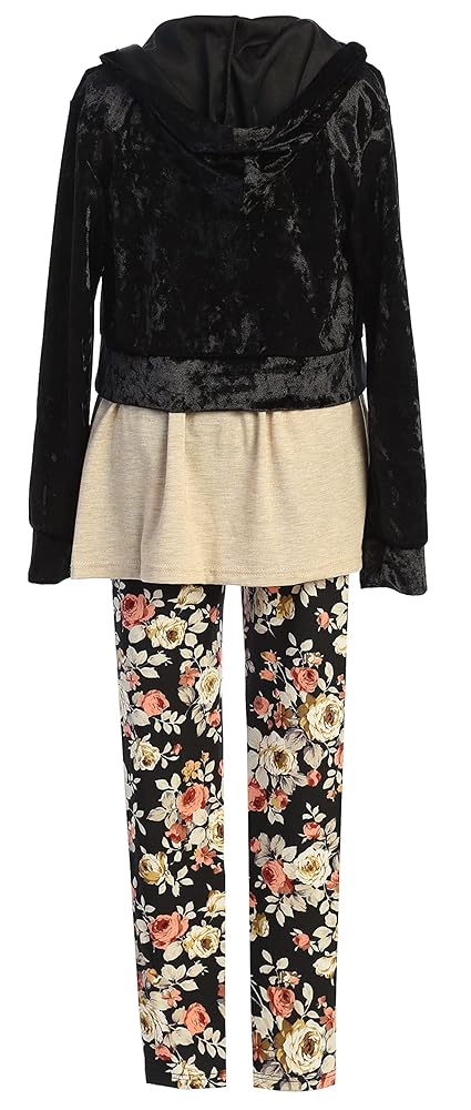 Amazon.com: Big Girl 3 PCS Set Long Sleeve Hoodie Jacket Top