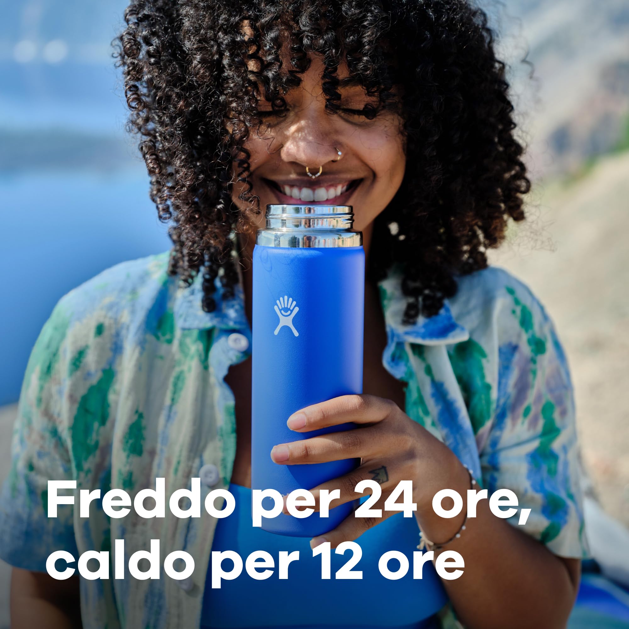 Hydro Flask - Wide Mouth - Borraccia da 1180 ml (40 oz) - Acciaio inossidabile con isolamento sottovuoto e coperchio a prova di perdite e rivestimento in polvere - Wide Mouth - White