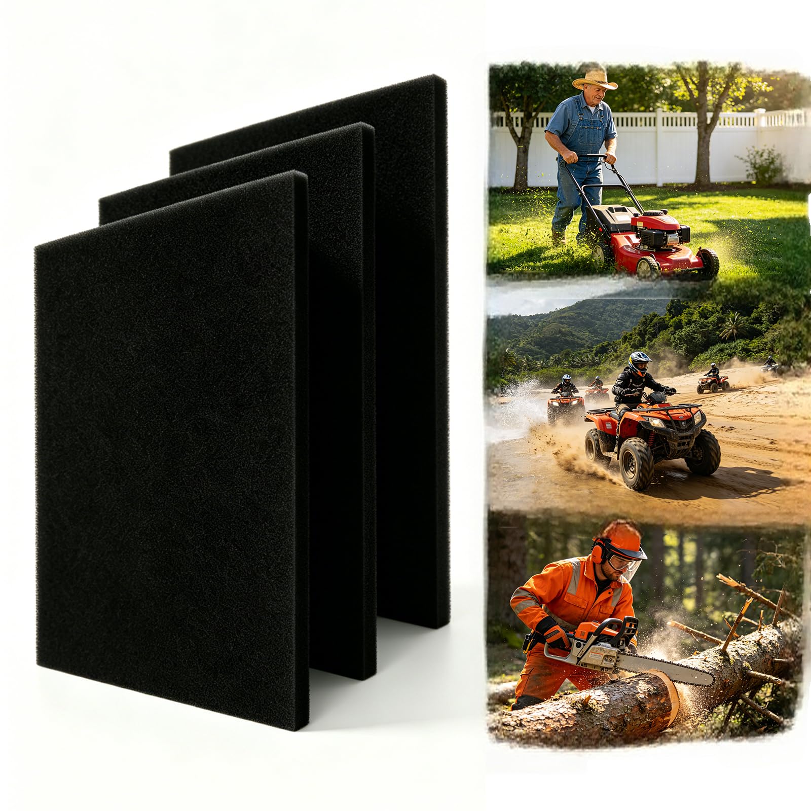 3 Stück luftfilter schaumstoff 300×210×15mm Luftfilterschaum Filtermatte | Universell Zum Zuschneiden Luftfiltereinsatz Luftfiltermatte Für Scooter Motorrad Rasenmäher Motorhacke Kettensäge