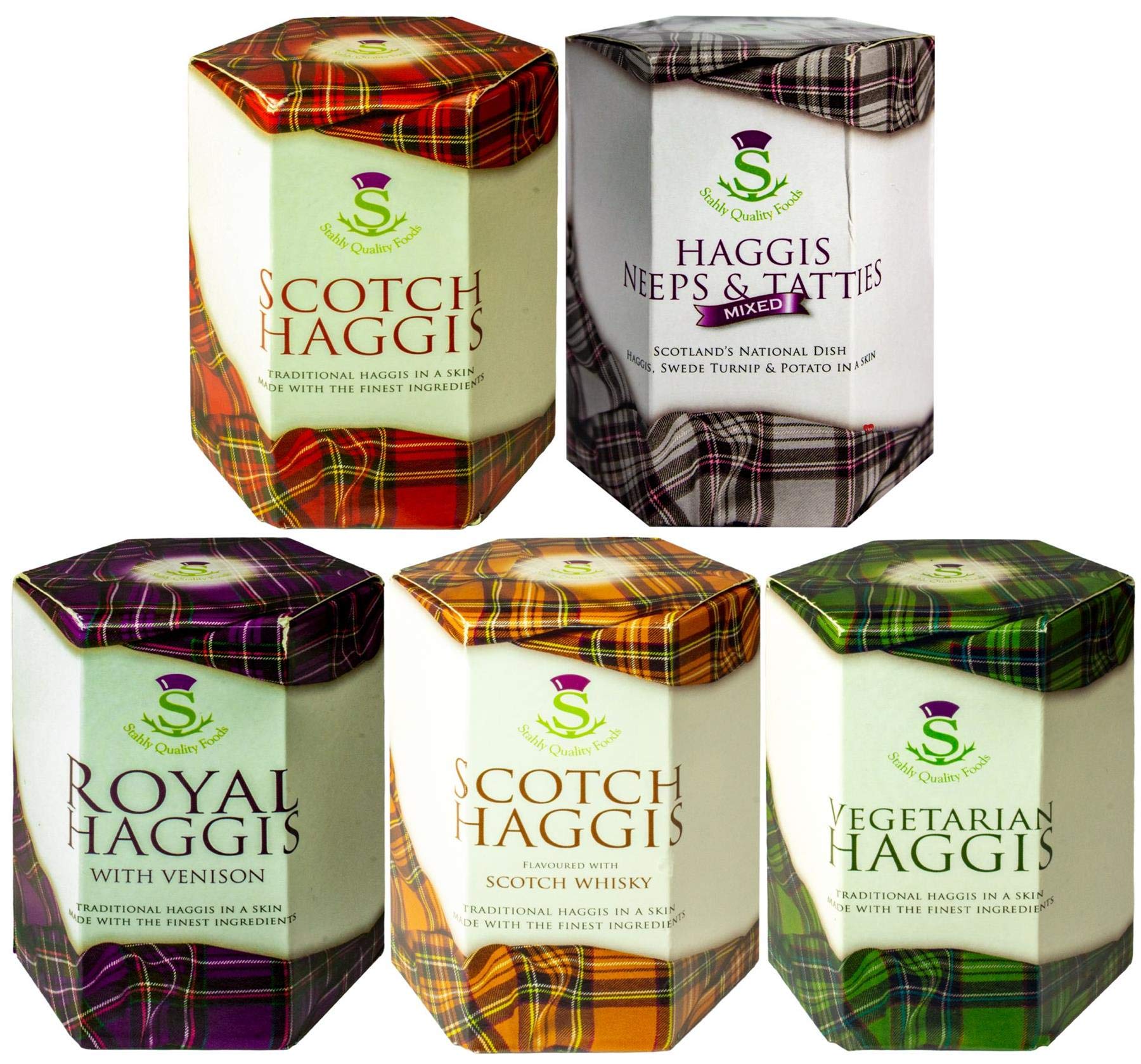 Packung mit 5 Verschiedenen Dosen Schottische Haggis Schottisches Essen Geschenke Schottlands Nationalgericht
