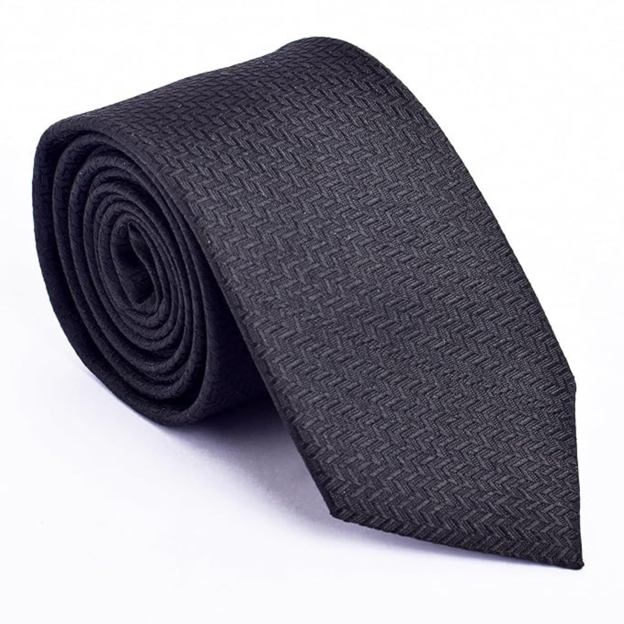 young arrow Men’s Premium Herringbone Necktie – 3 Inch Modern Width – Woven Microfiber Textured Tie – Classic Formal Wear for Wedding, Business & Events-picture-13