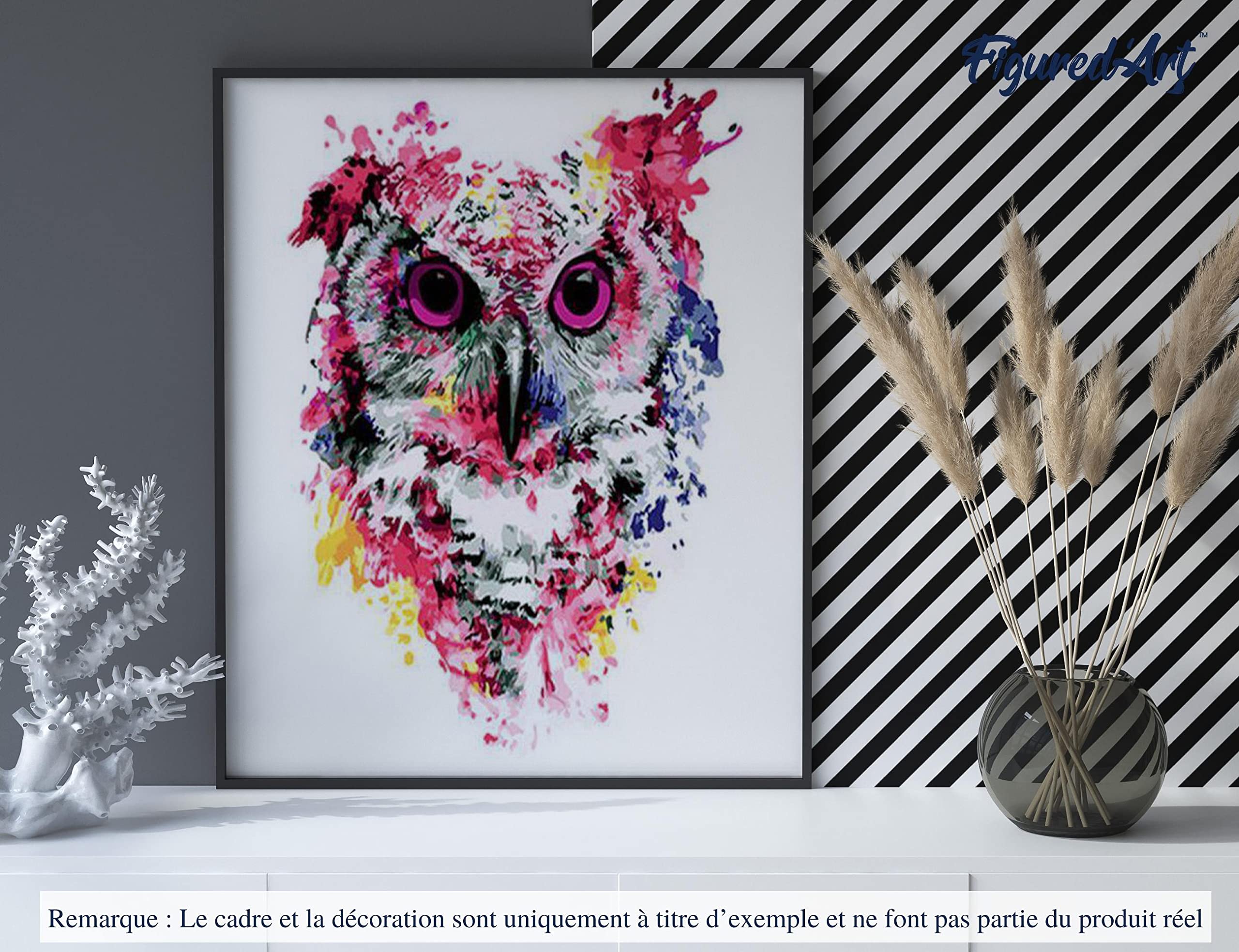 Peinture par numéros - Hibou Coloré Abstrait – Figured'Art