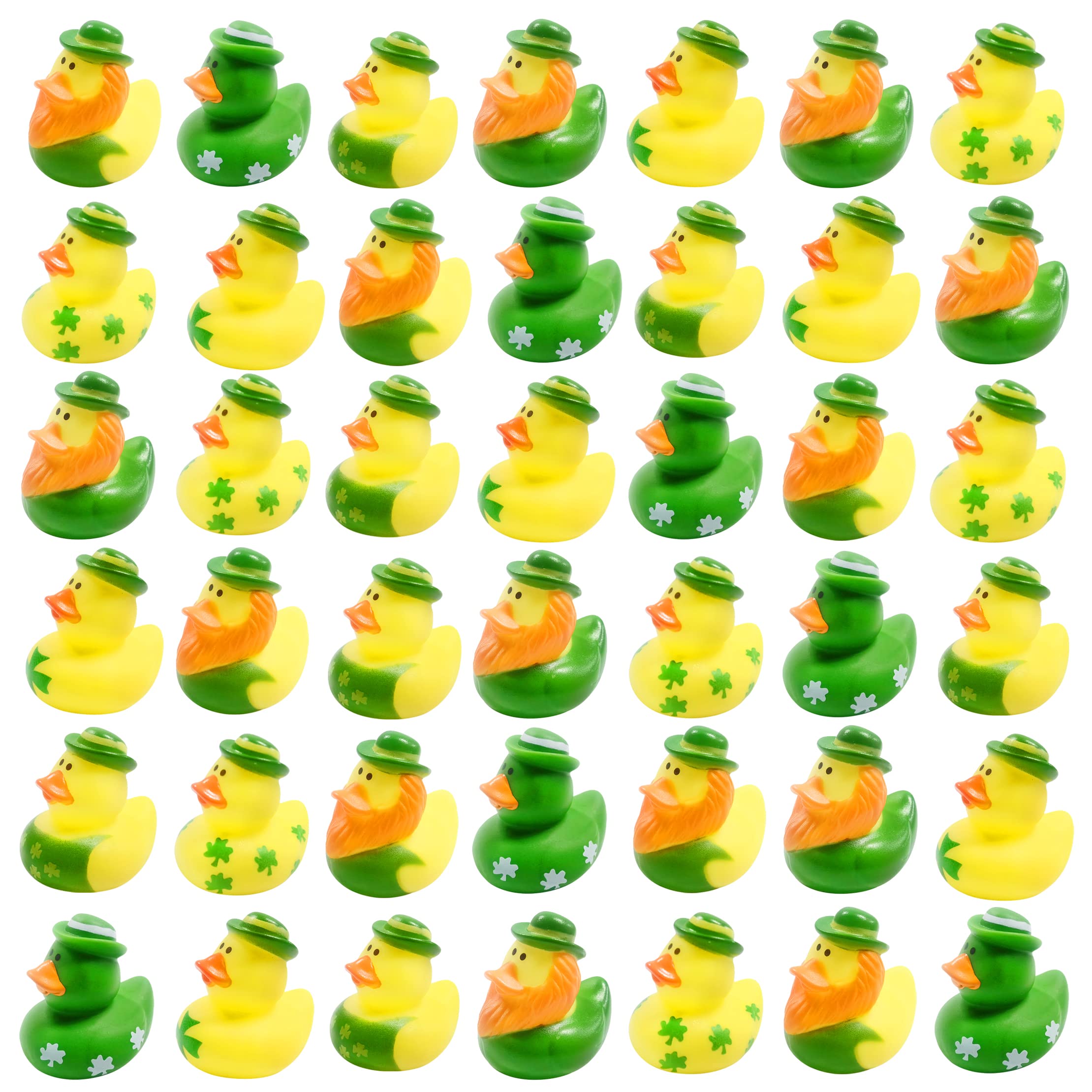 36 Pcs St. Patrick's Day Rubber Ducks,Baby Showers Accessories,Mini 2.16" Duckies Bath Toys for Kids St. Patrick's Day Party Favors,Gift Exchange (St. Patrick's Day)