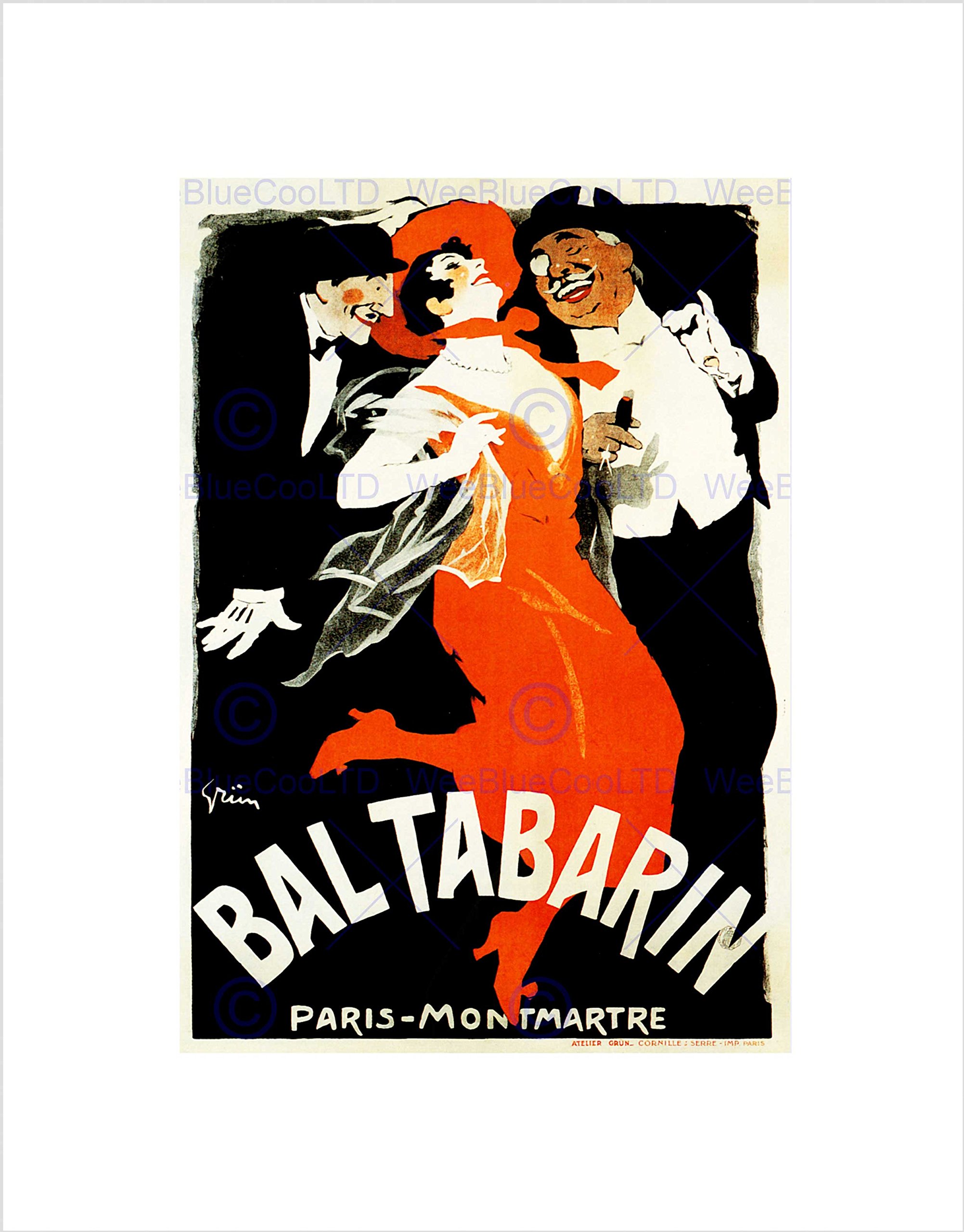 Wee Blue Coo Advert Theatre Cabaret Bal Tabarin Paris Picture Wall Art Print