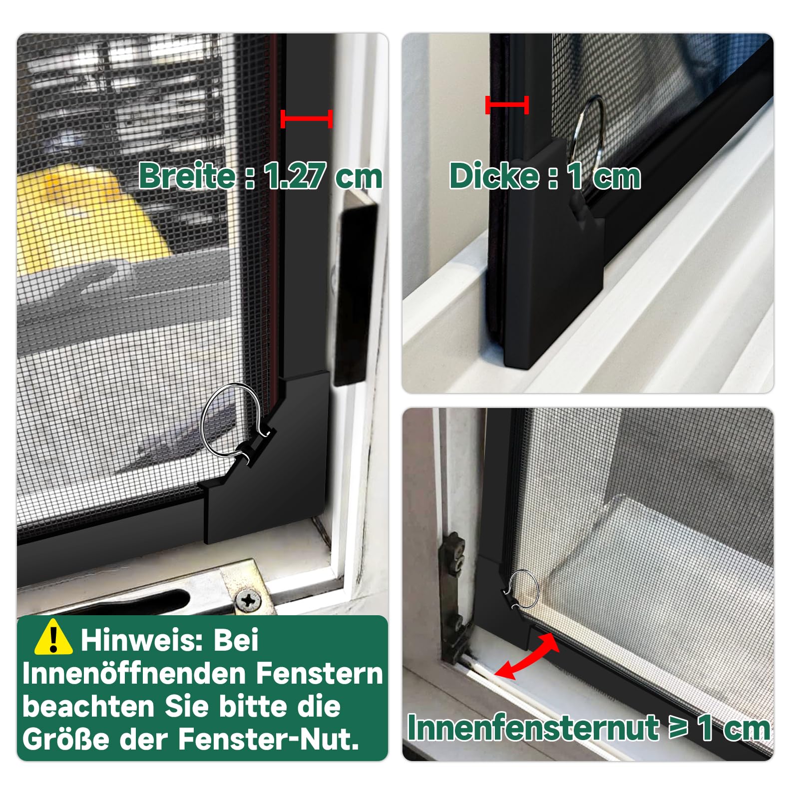 Fliegengitter Fenster Magnet,DIY 130 x 150 cm Insektenschutz Magnetfenster, Einfache Montage ohne Bohren,Magnet Rahmen für Fliegengitter Fenster,Schwarzer Rahmen schwarzes Netz